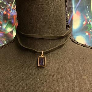 Elegant Vintage Blue Stone Choker Necklace